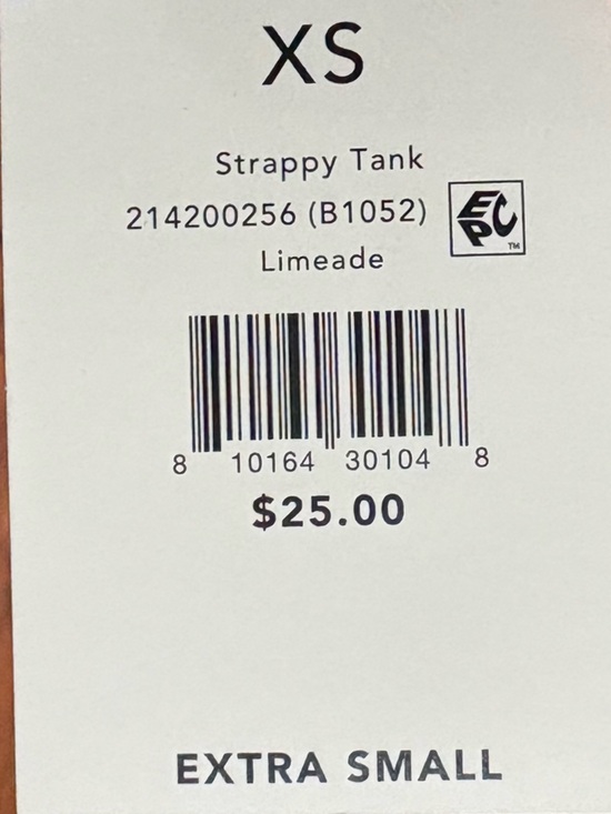 Blogilates Strappy Tank Limeade, Size XS, NWT - Picture 9 of 12